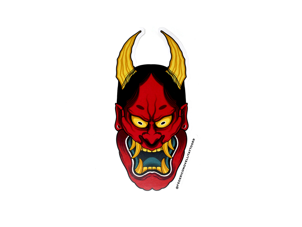 Hannya-red-stickers