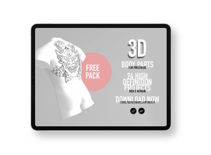 3D-free-pack-24-body-parts-procreate-federico-novelli-tattooer