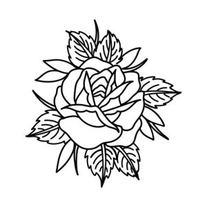 Traditional rose tattoo 2