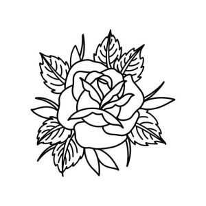 Traditional rose tattoo 3